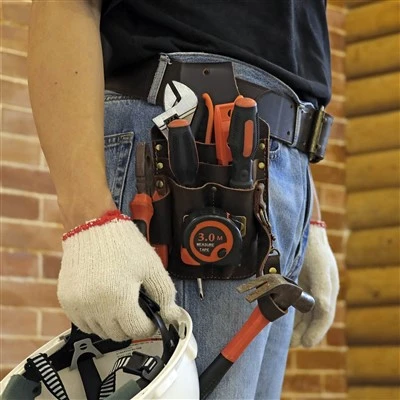 Leather Tool Organiser Pouch Work Tool Holder