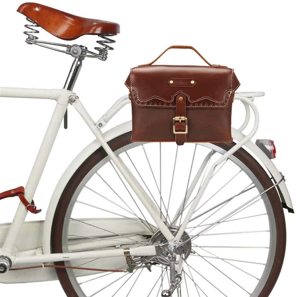 TOURBON Retro cykelstyrtaske Læder motorcykeltasker