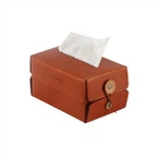 Læder tissue box serviet box papirholder