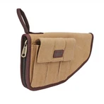 Tourbon Jagt Airsoft Tactical Canvas Læder Handgun Carry Case Pistol Gun Bag Large